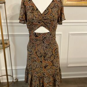 Michael Kors Paisley Cut-Out Midi Dress